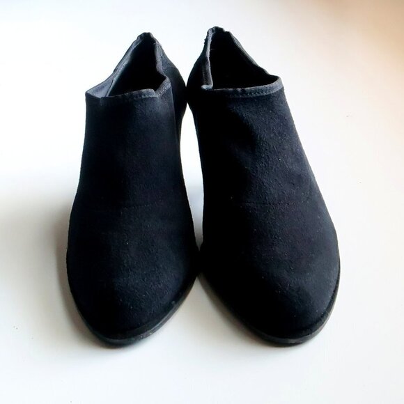 Stuart Weitzman Black Suede Leather Kitten Heel Almond Toe Ankle Boots Booties 6 - Picture 12 of 16
